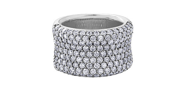 10K White Gold 2.00cttw Diamond Pavé Ring-Size 6.5