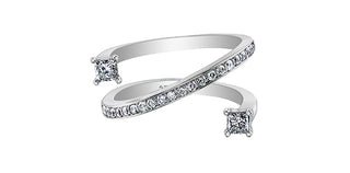 14K White Gold 0.56cttw Canadian Diamond Ring, size 6