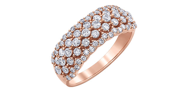 10K Rose Gold 1.00cttw Diamond Ring, size 6.5