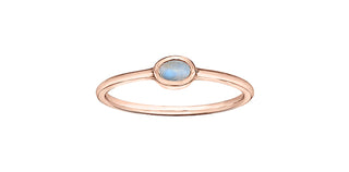 10K Rose Gold 0.25cttw Genuine Moonstone Ring, size 6.5