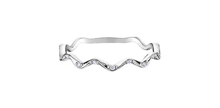 10K White Gold 0.06cttw Diamond Ring, size 6.5