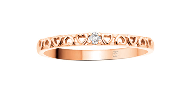10K Rose Gold 0.02cttw Diamond Heart Shaped Ring