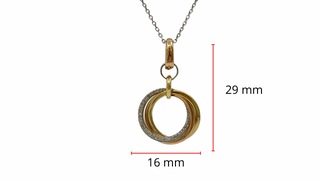 Colgante de diamantes de 0,16 quilates en oro tricolor de 14 quilates, 18"