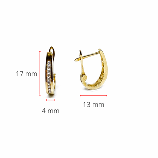 Aretes tipo argolla con diamantes de 0,50 quilates en oro amarillo de 10 quilates