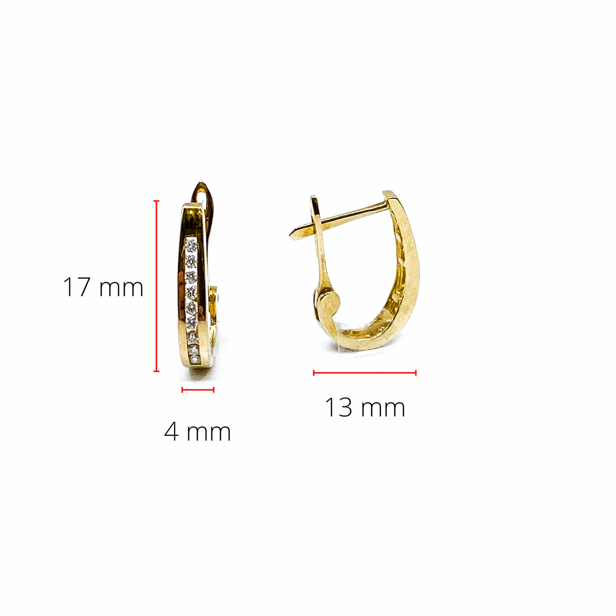 10K Yellow Gold 0.75cttw Diamond Hoop Earrings