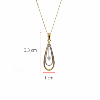 Collar de diamantes canadienses de 0,10 quilates en oro blanco y amarillo de 10 quilates, 18"