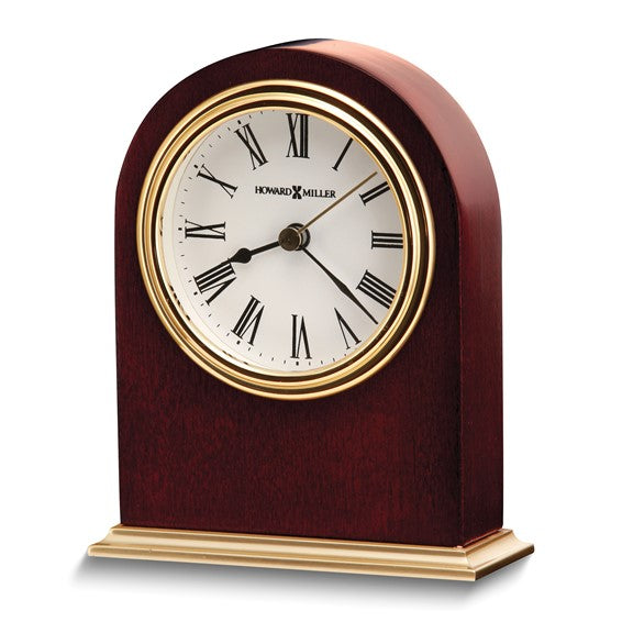Howard Miller Craven Rosewood and Brass Finish Quartz Clock
