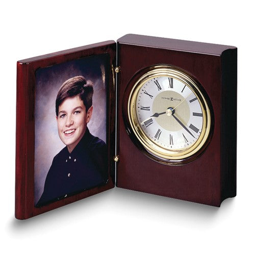 Howard Miller Portrait Book 3.5x5 Foto Reloj de cuarzo con acabado de palisandro