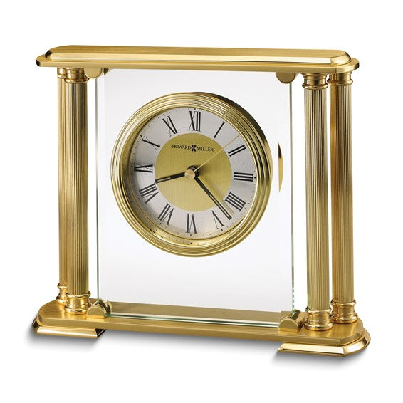 Howard Miller Atenas Reloj de cuarzo de latón y vidrio biselado