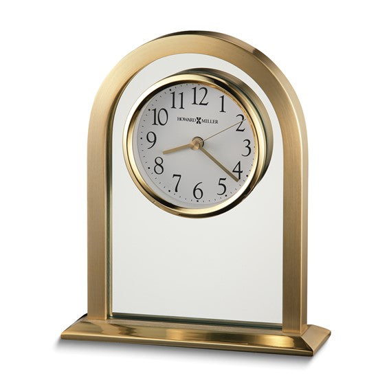 Howard Miller Imperial Brass Finish and Glass Quartz Table Clock