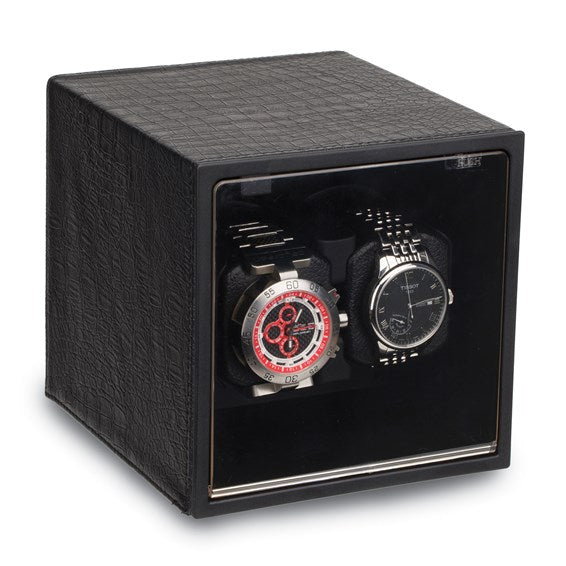 Rotations Black Faux Leather Dual Watch Winder