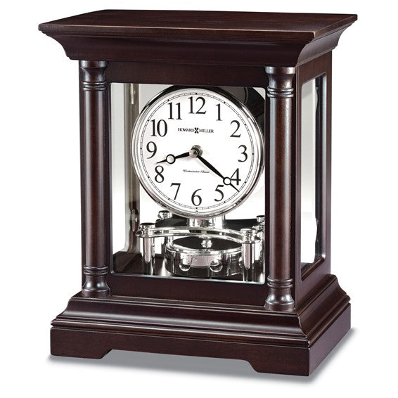Howard Miller Cassidy Reloj de repisa de cuarzo con repisa de madera con acabado en café negro