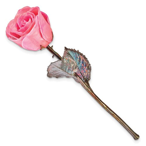 Rosa rosa auténtica lacada por inmersión en cobre