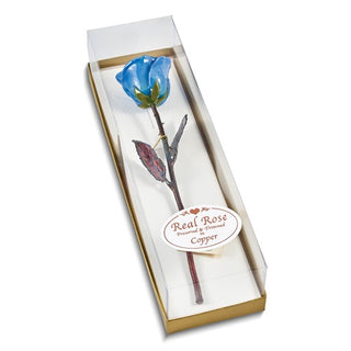 Copper Dipped Lacquered Genuine Navy Blue Rose