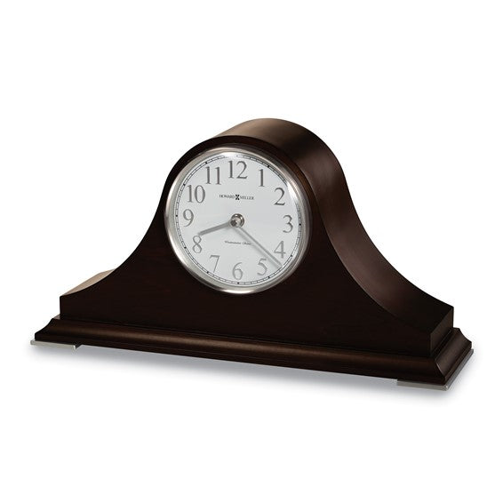 Howard Miller Salem Coffee Finish Wood Veneer Chiming Quartz Mantel Clock