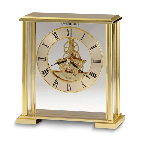 Howard Miller Fairview Reloj de mesa con movimiento esqueleto de latón y vidrio