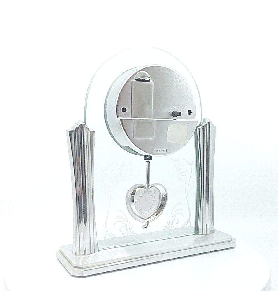 Heart Pendulum Glass Clock