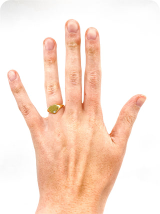 10K Yellow Gold 0.007 Diamond Heart Shape Signet Ring