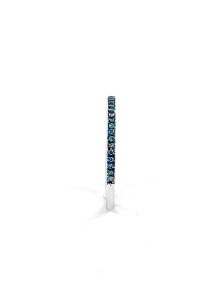 10K White Gold 0.10cttw Color Enhanced Blue Diamond Ring/Band