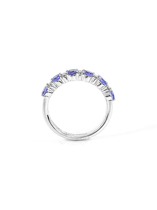 10K White Gold 1.20cttw Tanzanite & 0.15cttw Diamond Ring, size 6.5