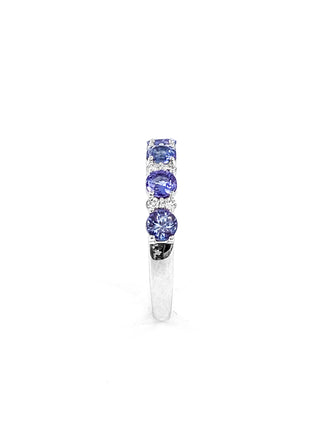 10K White Gold 1.20cttw Tanzanite & 0.15cttw Diamond Ring, size 6.5