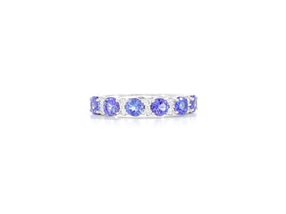 10K White Gold 1.20cttw Tanzanite & 0.15cttw Diamond Ring, size 6.5