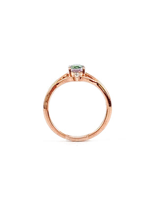 10K Rose Gold 1.00cttw Mystic Topaz & 0.02cttw Diamond Ring