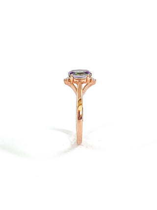 10K Rose Gold 1.00cttw Mystic Topaz & 0.02cttw Diamond Ring