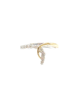 10K White & Yellow Gold 0.25cttw Diamond Ring, size 6.5