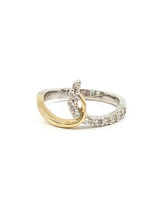 10K White & Yellow Gold 0.25cttw Diamond Ring, size 6.5