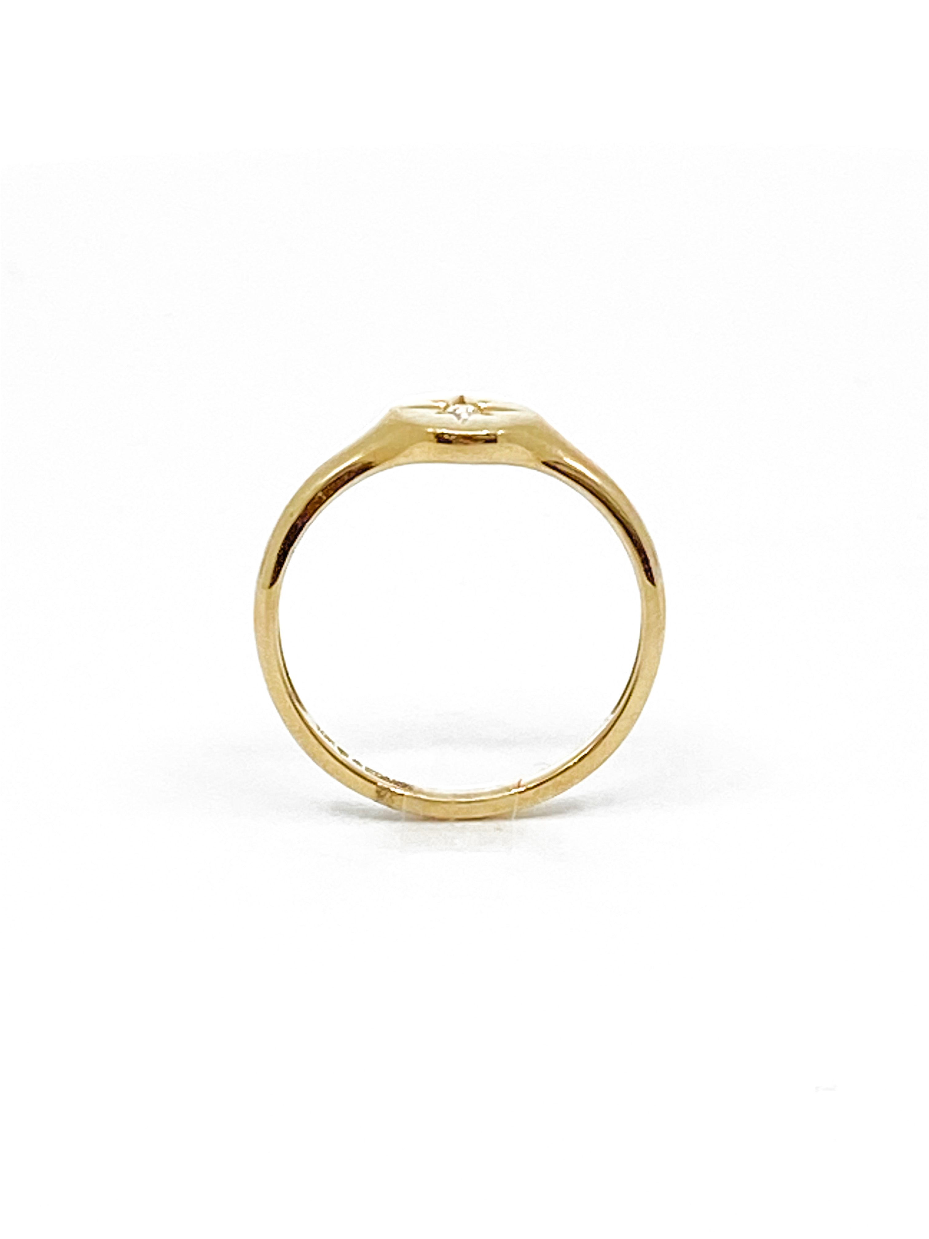 10K Yellow Gold 0.027 Canadian Diamond Ring, size 6.5
