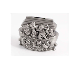 Alcancía Arca de Noé de peltre