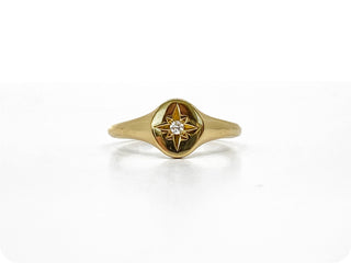 10K Yellow Gold 0.027 Canadian Diamond Ring, size 6.5