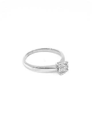 10K White Gold 0.25-0.50cttw Round Brilliant Cut Diamond Engagement Ring, size 6.5