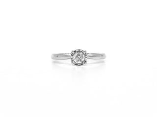 10K White Gold 0.25-0.50cttw Round Brilliant Cut Diamond Engagement Ring, size 6.5