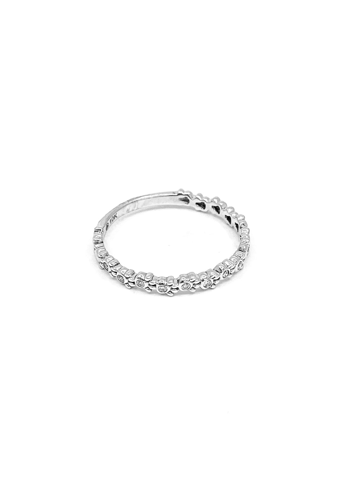 10K White Gold 0.065cttw Diamond Paw Print Ring, size 6.5
