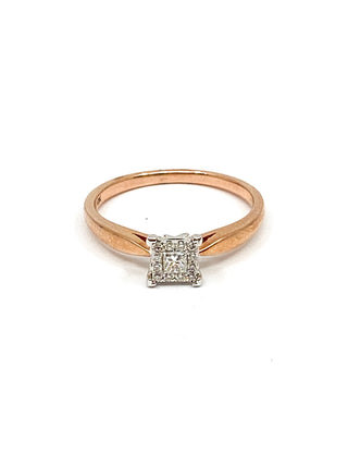 10K Rose Gold 0.13cttw Diamond Ring, size 6.5