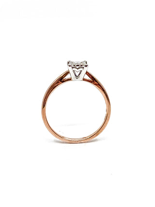 10K Rose Gold 0.13cttw Diamond Ring, size 6.5