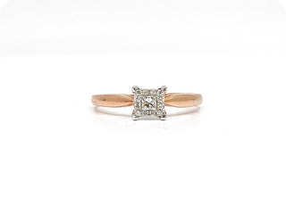 10K Rose Gold 0.13cttw Diamond Ring, size 6.5