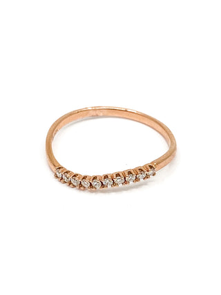 10K Rose Gold 0.10cttw Round Cut Diamond Ring