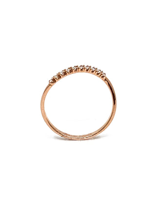 10K Rose Gold 0.10cttw Round Cut Diamond Ring