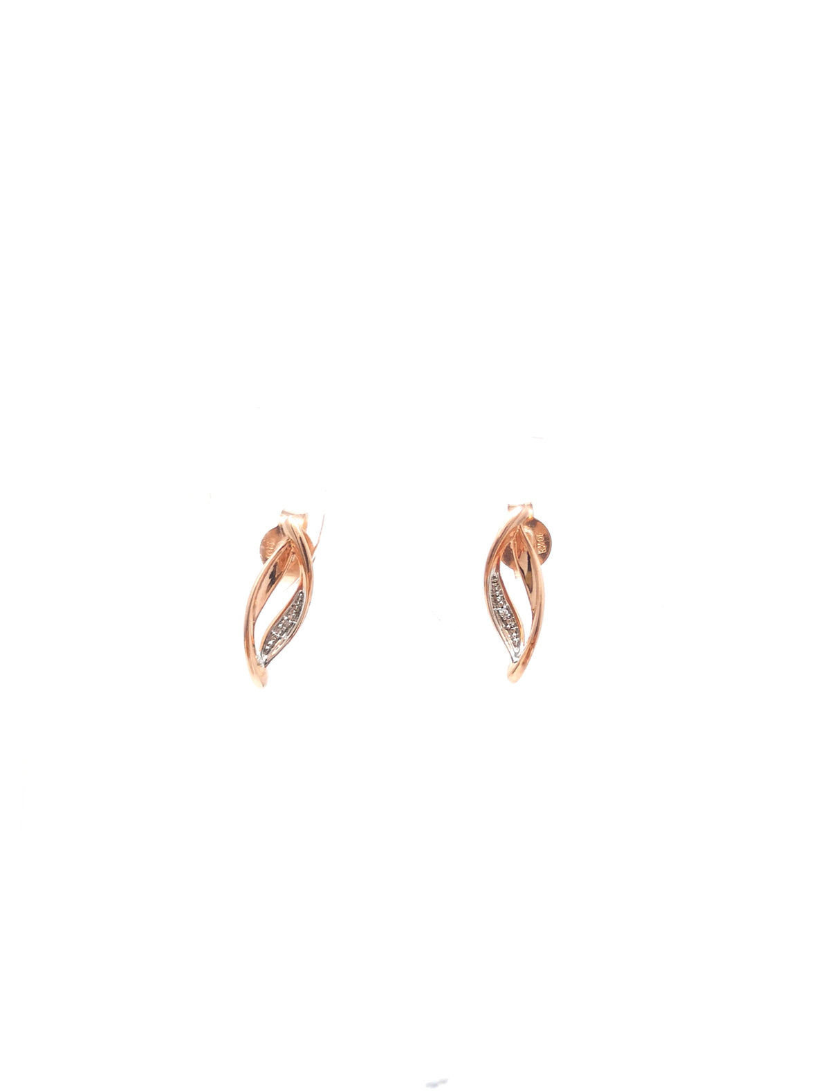 Pendientes de diamantes de oro rosa