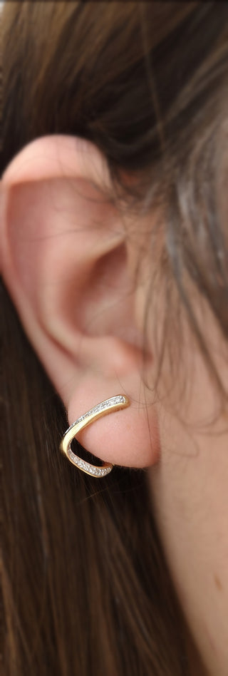 10K Yellow Gold 0.18cttw Diamond Earrings