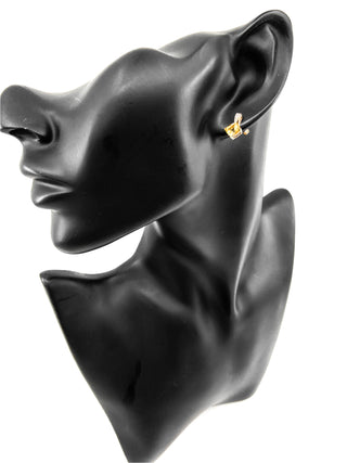 Pendientes de oro amarillo de 10 quilates con citrino auténtico de 1,00 quilates y diamantes de 0,026 quilates