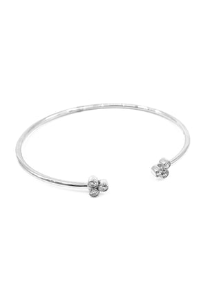 Brazalete de oro blanco de 14 quilates con diamantes de 0,24 quilates, 6,5"
