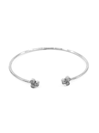 Brazalete de oro blanco de 14 quilates con diamantes de 0,24 quilates, 6,5"