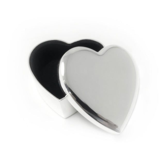 Silver Plated Metal Heart Shaped Keepsake Box