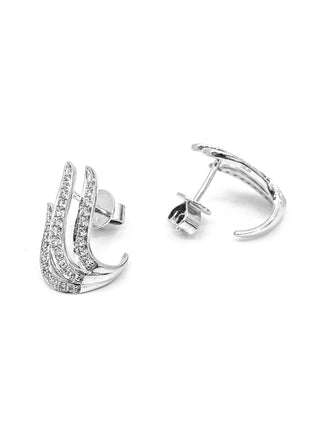 Aretes de diamantes de 0,36 quilates en oro blanco de 14 quilates