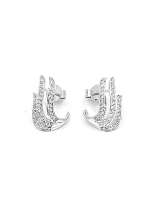 Aretes de diamantes de 0,36 quilates en oro blanco de 14 quilates