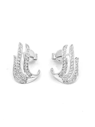 Aretes de diamantes de 0,36 quilates en oro blanco de 14 quilates